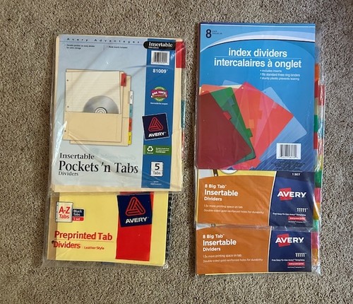 Five tab dividers assorted - five,